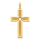 14k Polished and Satin Cross Pendant