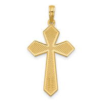 14K Polished Pointed Christian Cross Pendant