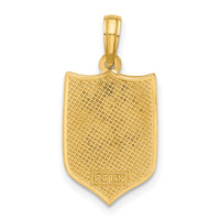 14K Polished Shield with Cross Pendant