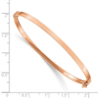 14k Rose Gold Polished Hinged Bangle Bracelet