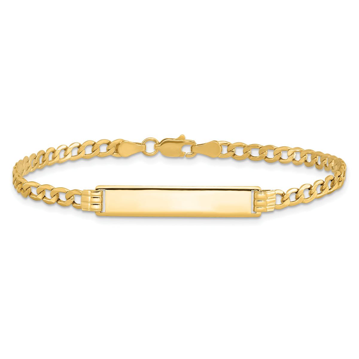 14k Semi-Solid Polished Cuban ID Bracelet