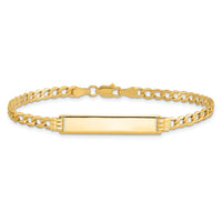 14k Semi-Solid Polished Cuban ID Bracelet