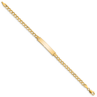 14k Semi-solid Curb Link 6.75in Id Bracelet