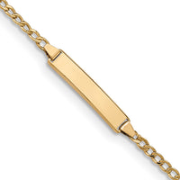 14k Semi-Solid Polished Cuban ID Bracelet