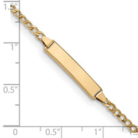 14k Semi-Solid Polished Cuban ID Bracelet