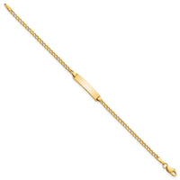 14k Semi-Solid Polished Cuban ID Bracelet