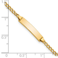 14k Semi-Solid Polished Cuban ID Bracelet