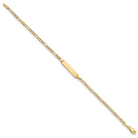 14k Semi-Solid Polished Figaro ID Bracelet