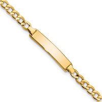 14k Semi-solid Cuban Link ID Bracelet