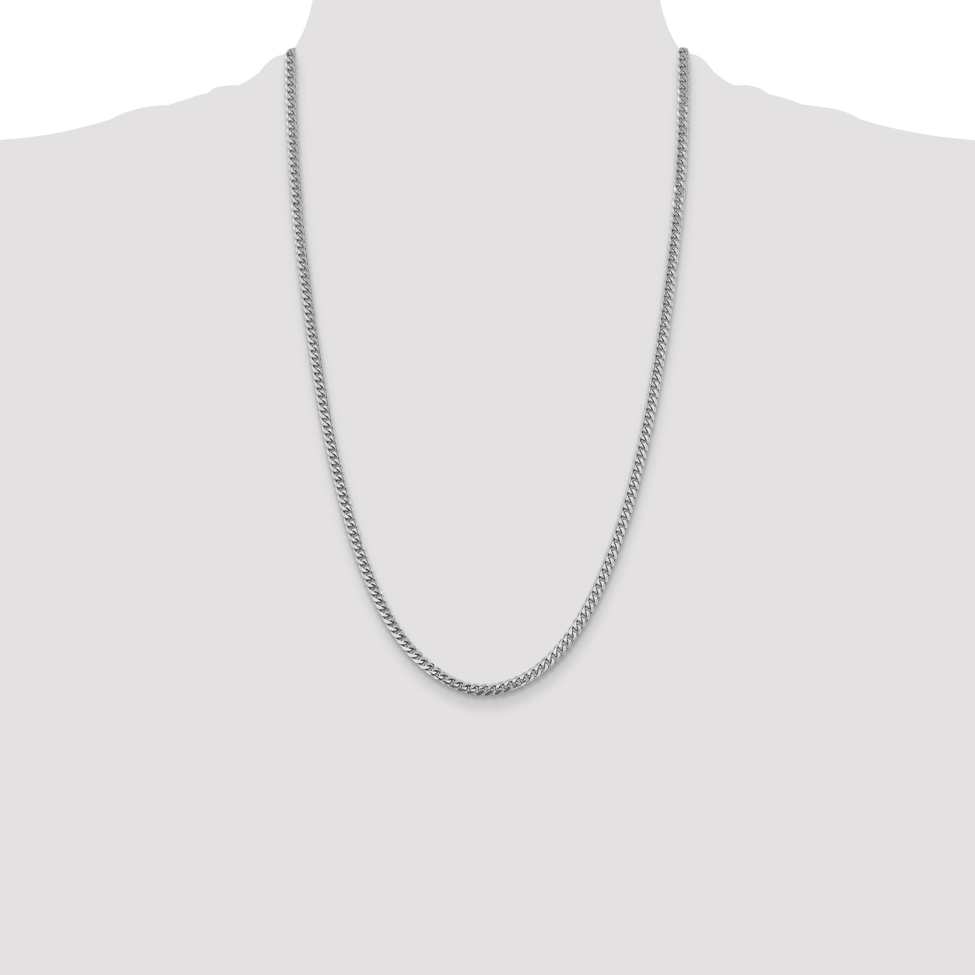 14k White Gold 4.25mm Solid Miami Cuban Chain