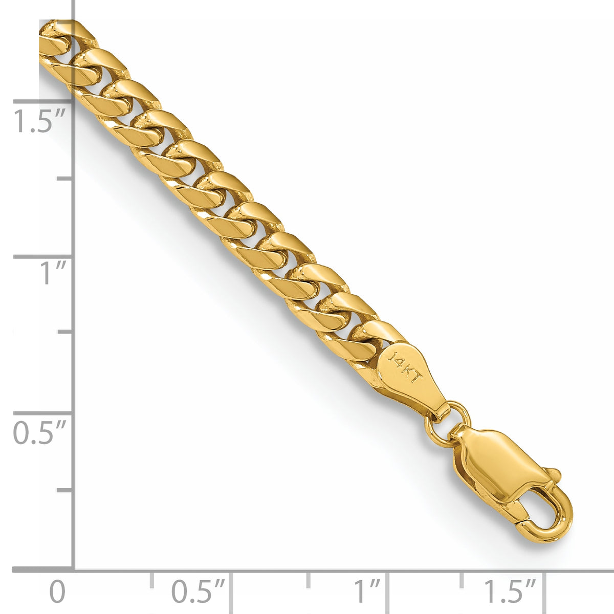14k 4.3mm Solid Miami Cuban Chain