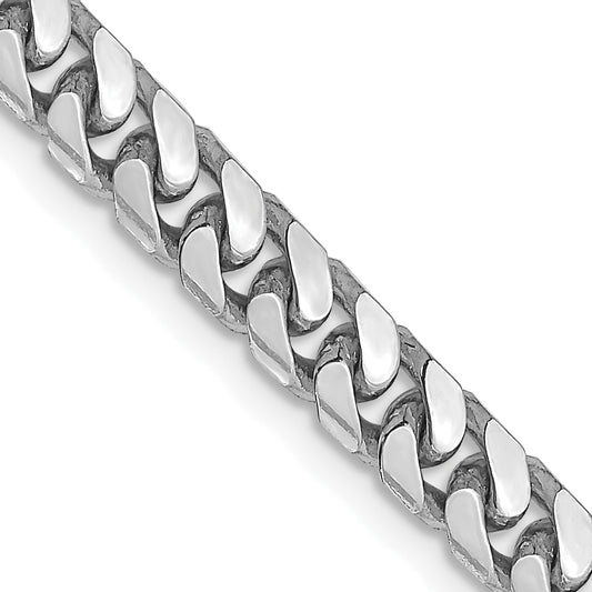 14k White Gold 4.3mm Solid Miami Cuban Chain