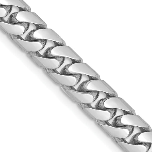 14k White Gold 5.5mm Solid Miami Cuban Chain
