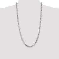 14k White Gold 5.5mm Solid Miami Cuban Chain