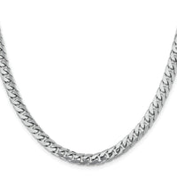 14k White Gold 6.25mm Solid Miami Cuban Chain