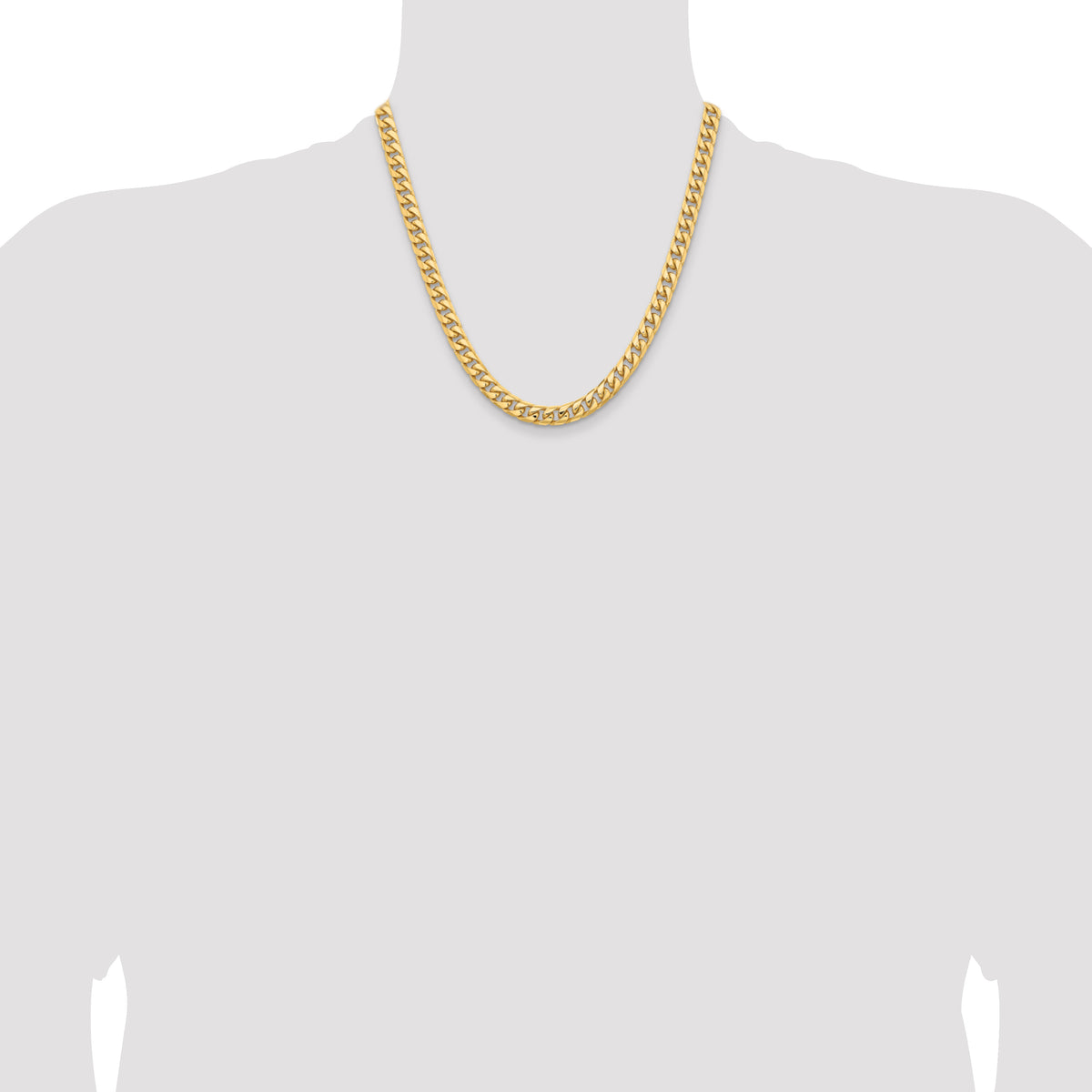 14k 6.75mm Solid Miami Cuban Chain
