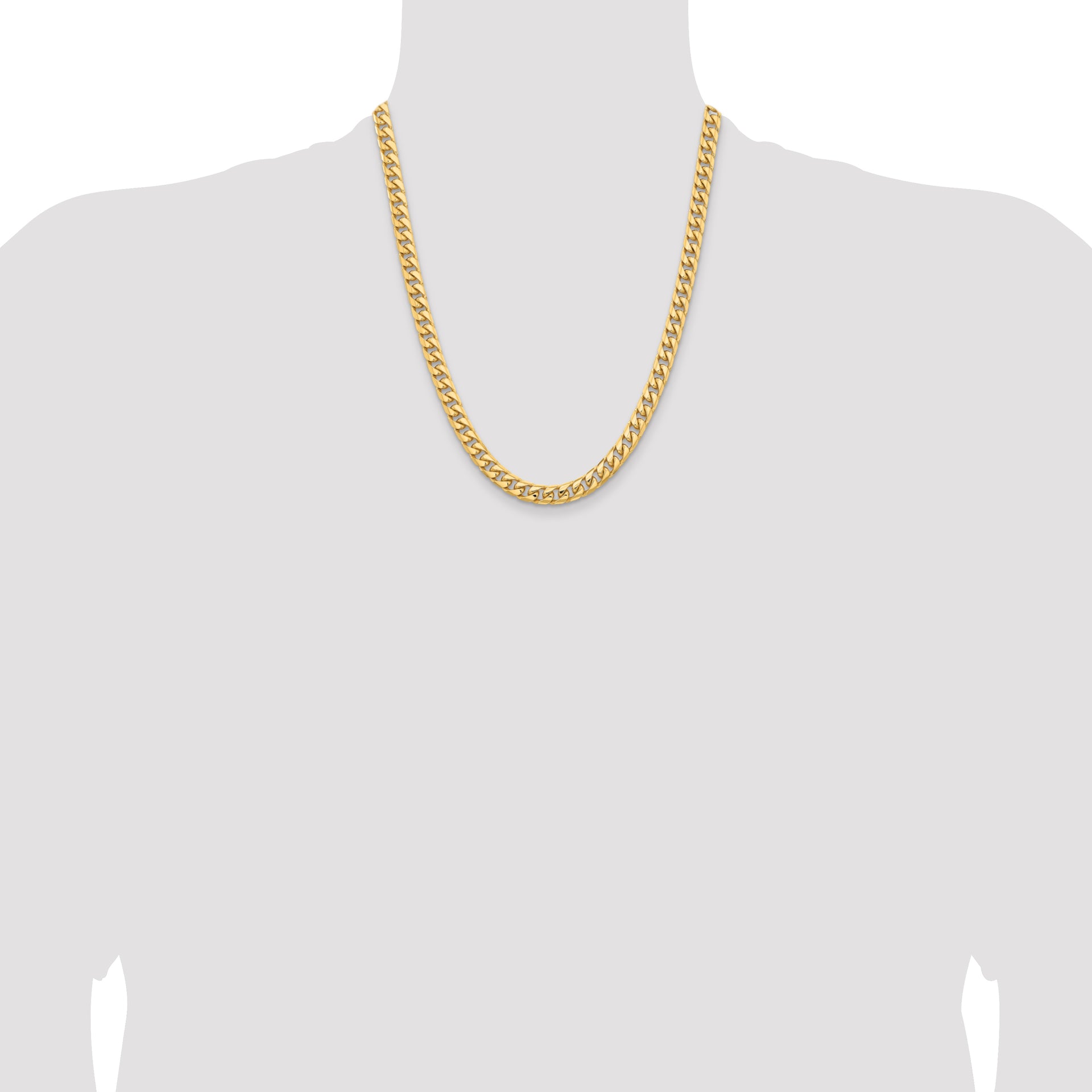 14k 6.75mm Solid Miami Cuban Chain