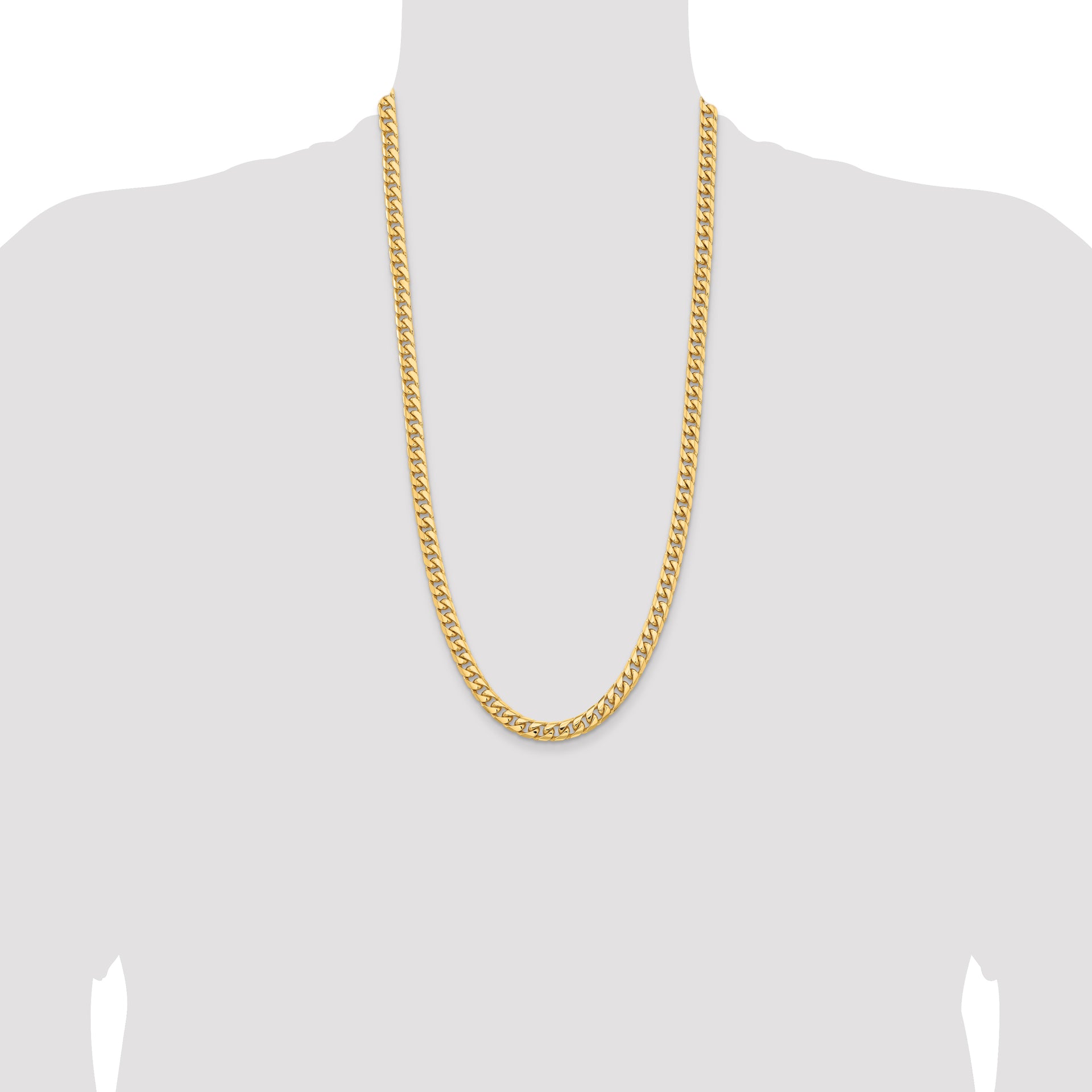 14k 6.75mm Solid Miami Cuban Chain