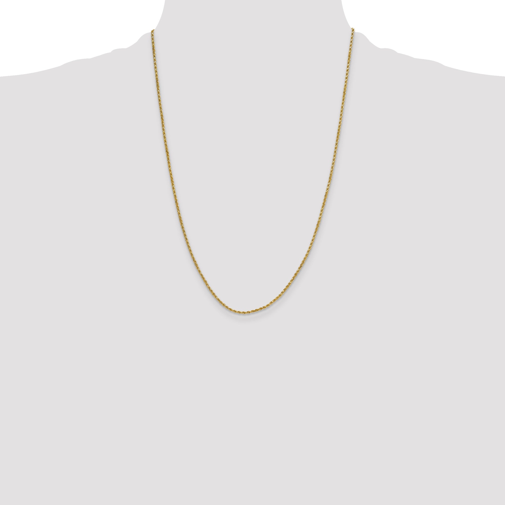 14k 2.0mm Semi-solid D/C Rope Chain