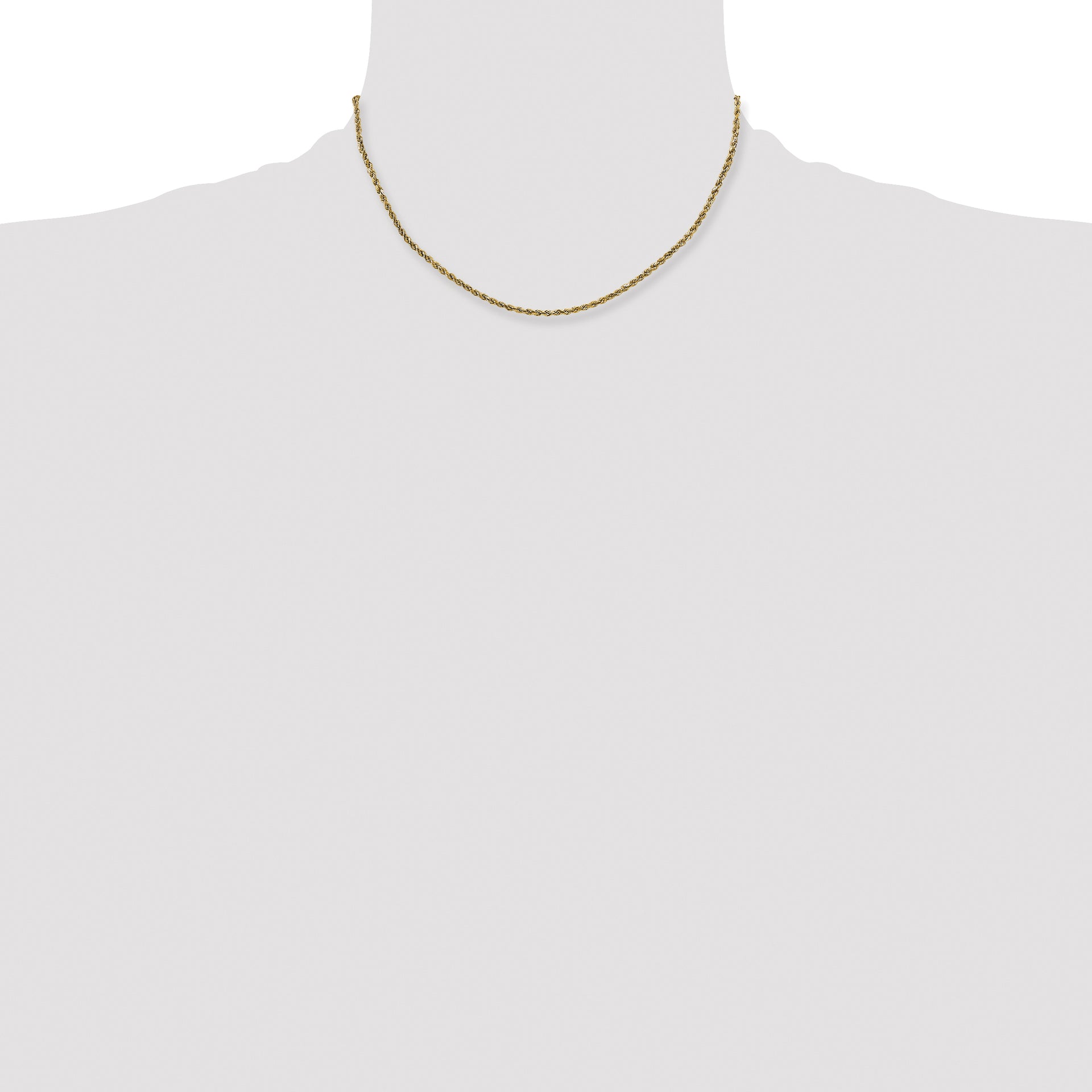 14k 2.25mm Semi-solid D/C Rope Chain