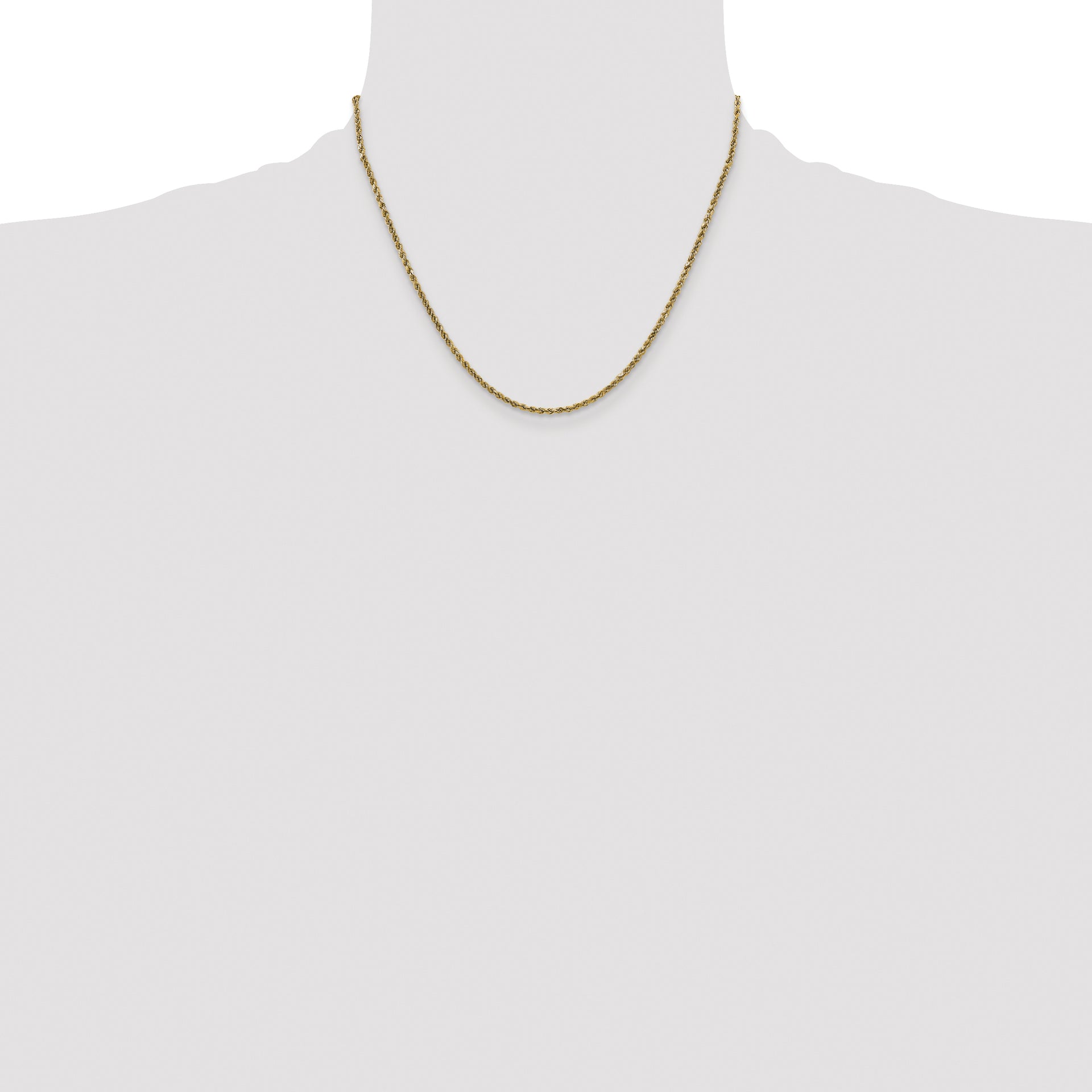 14k 2.25mm Semi-solid D/C Rope Chain