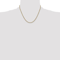 14k 2.25mm Semi-solid D/C Rope Chain