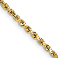 14k 2.25mm Semi-solid D/C Rope Chain