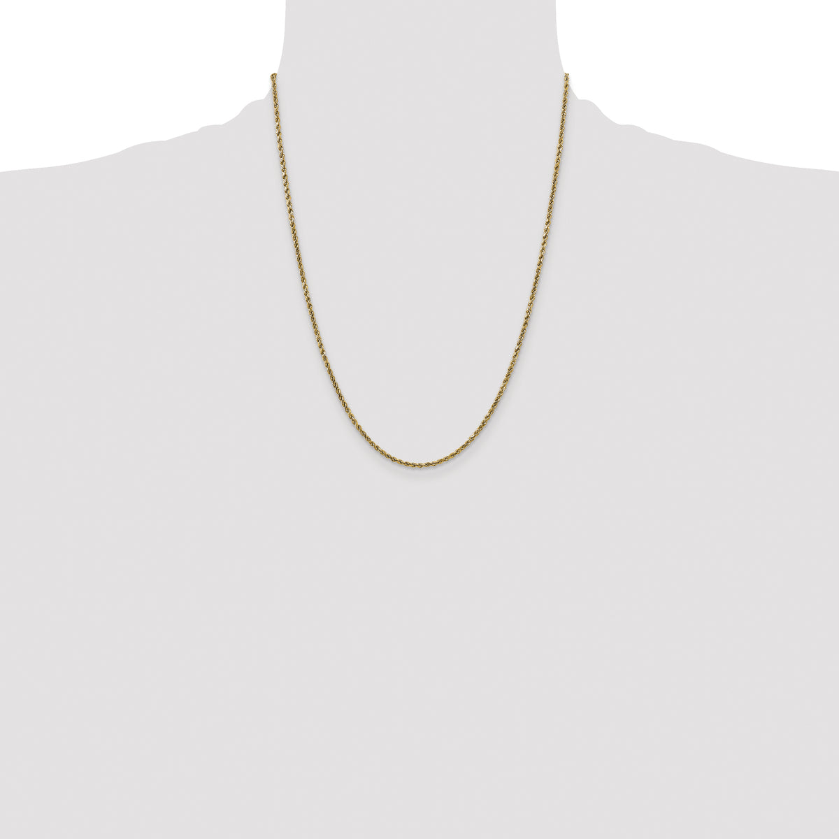 14k 2.25mm Semi-solid D/C Rope Chain