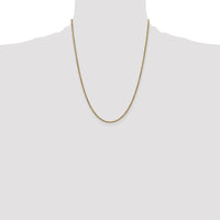 14k 2.25mm Semi-solid D/C Rope Chain