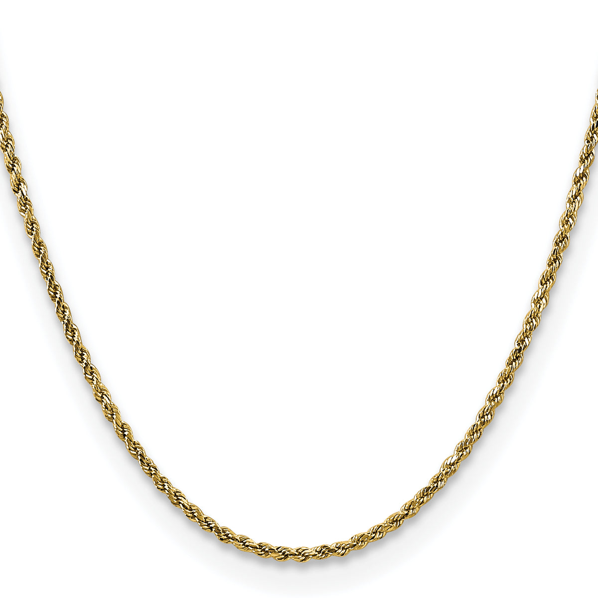 14k 2.25mm Semi-solid D/C Rope Chain