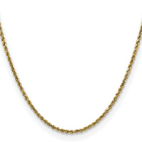 14k 2.25mm Semi-solid D/C Rope Chain