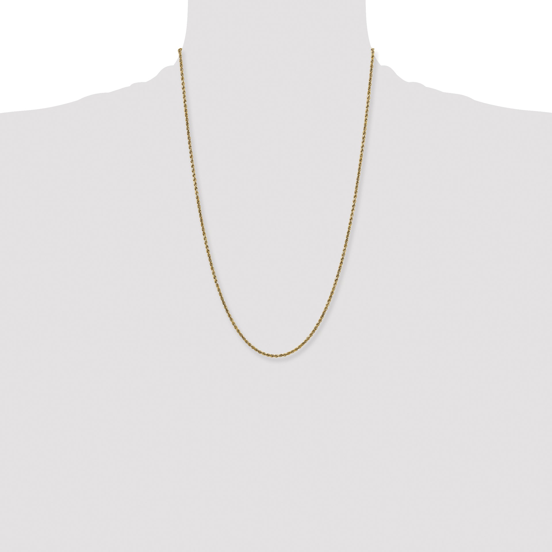 14k 2.25mm Semi-solid D/C Rope Chain