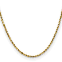 14k 2.5mm Semi-solid D/C Rope Chain