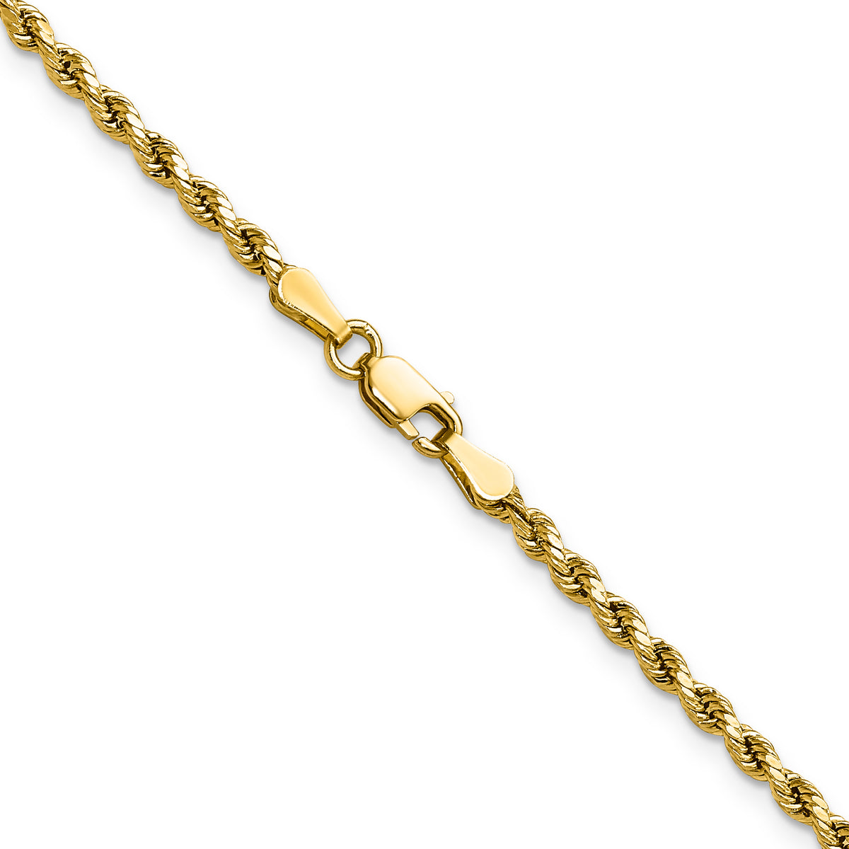 14k 2.5mm Semi-solid D/C Rope Chain