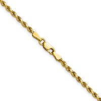 14k 2.5mm Semi-solid D/C Rope Chain