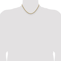 14k 2.5mm Semi-solid D/C Rope Chain