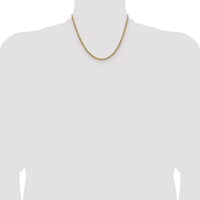 14k 2.5mm Semi-solid D/C Rope Chain