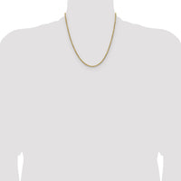 14k 2.5mm Semi-solid D/C Rope Chain