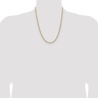 14k 2.5mm Semi-solid D/C Rope Chain