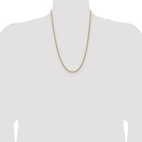 14k 2.5mm Semi-solid D/C Rope Chain