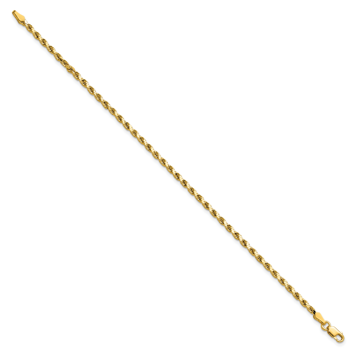 14k 2.5mm Semi-solid D/C Rope Chain