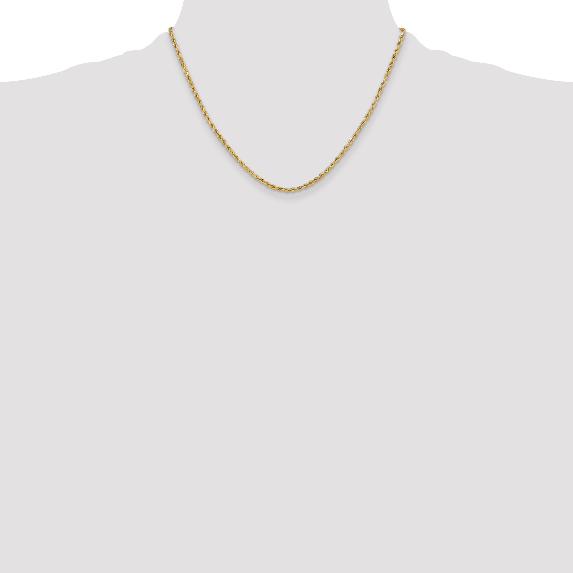 14k 3.0mm Semi-solid D/C Rope Chain