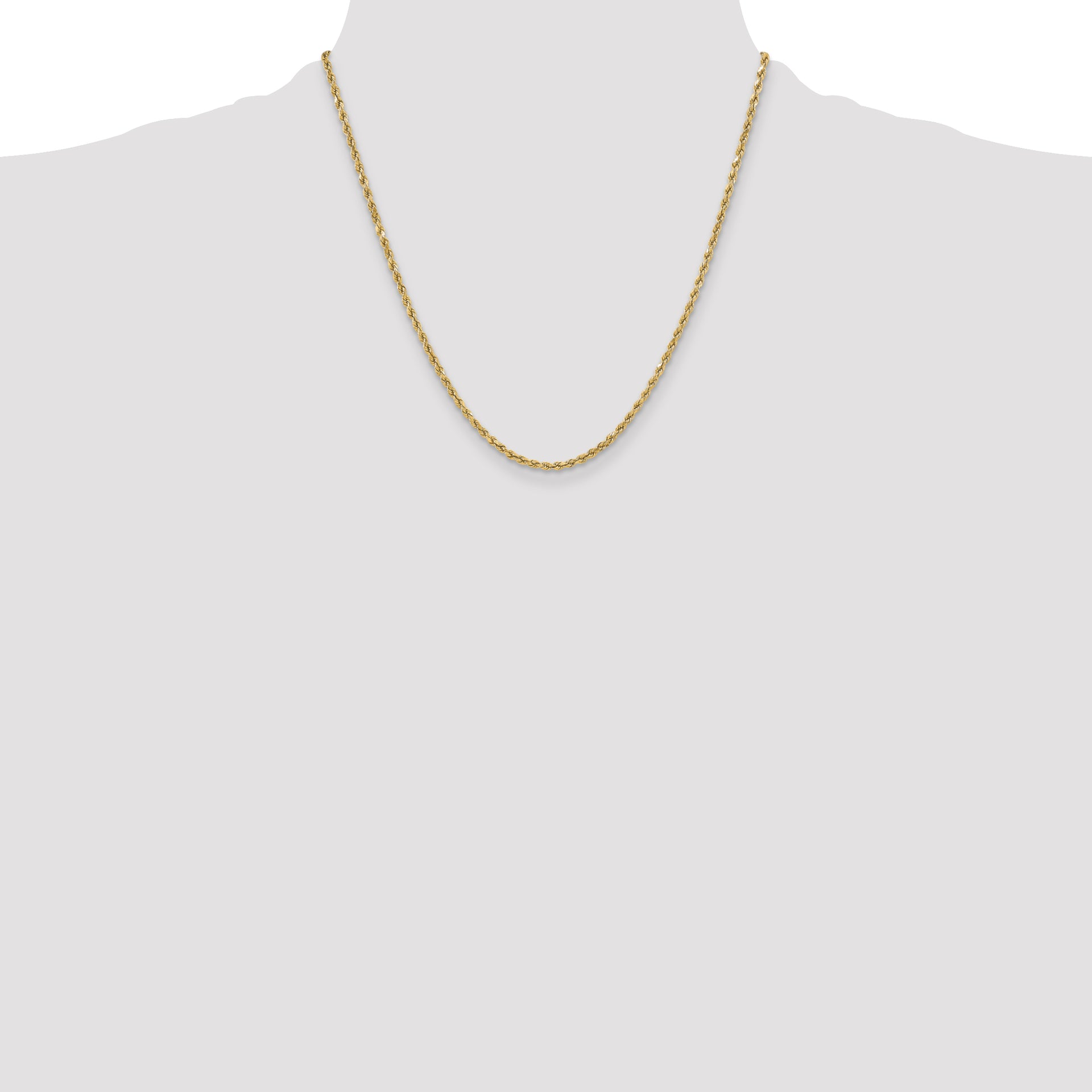14k 3.0mm Semi-solid D/C Rope Chain