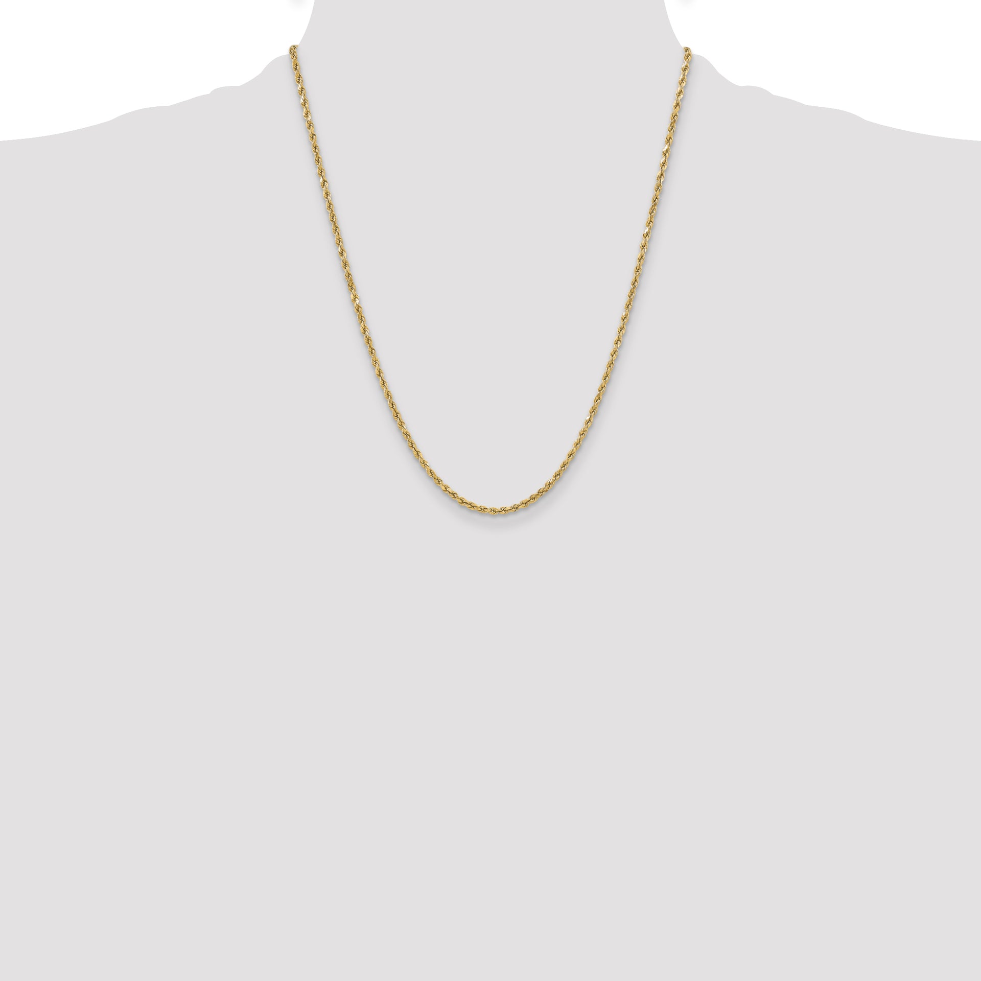 14k 3.0mm Semi-solid D/C Rope Chain