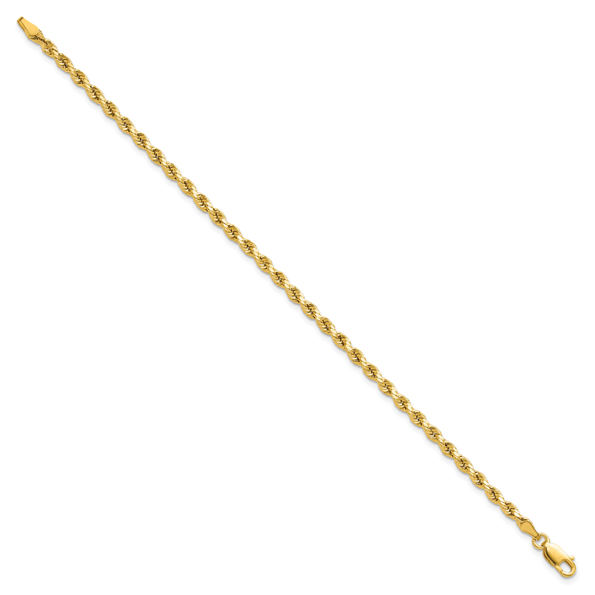 14k 3.0mm Semi-solid D/C Rope Chain