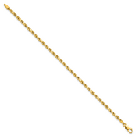 14k 3.0mm Semi-solid D/C Rope Chain