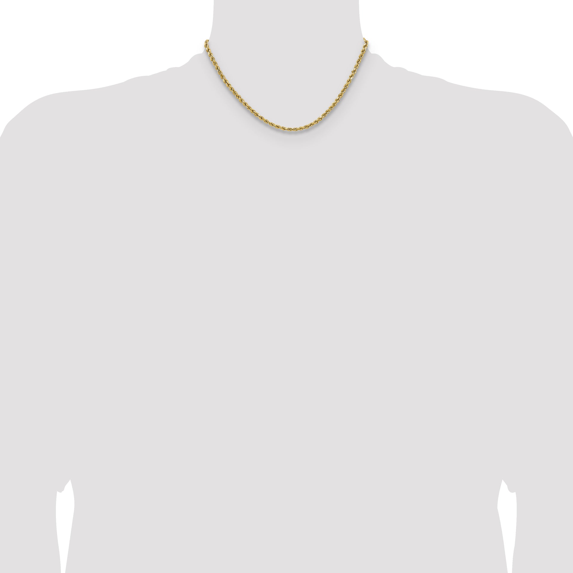 14k 3.5mm Semi-solid D/C Rope Chain