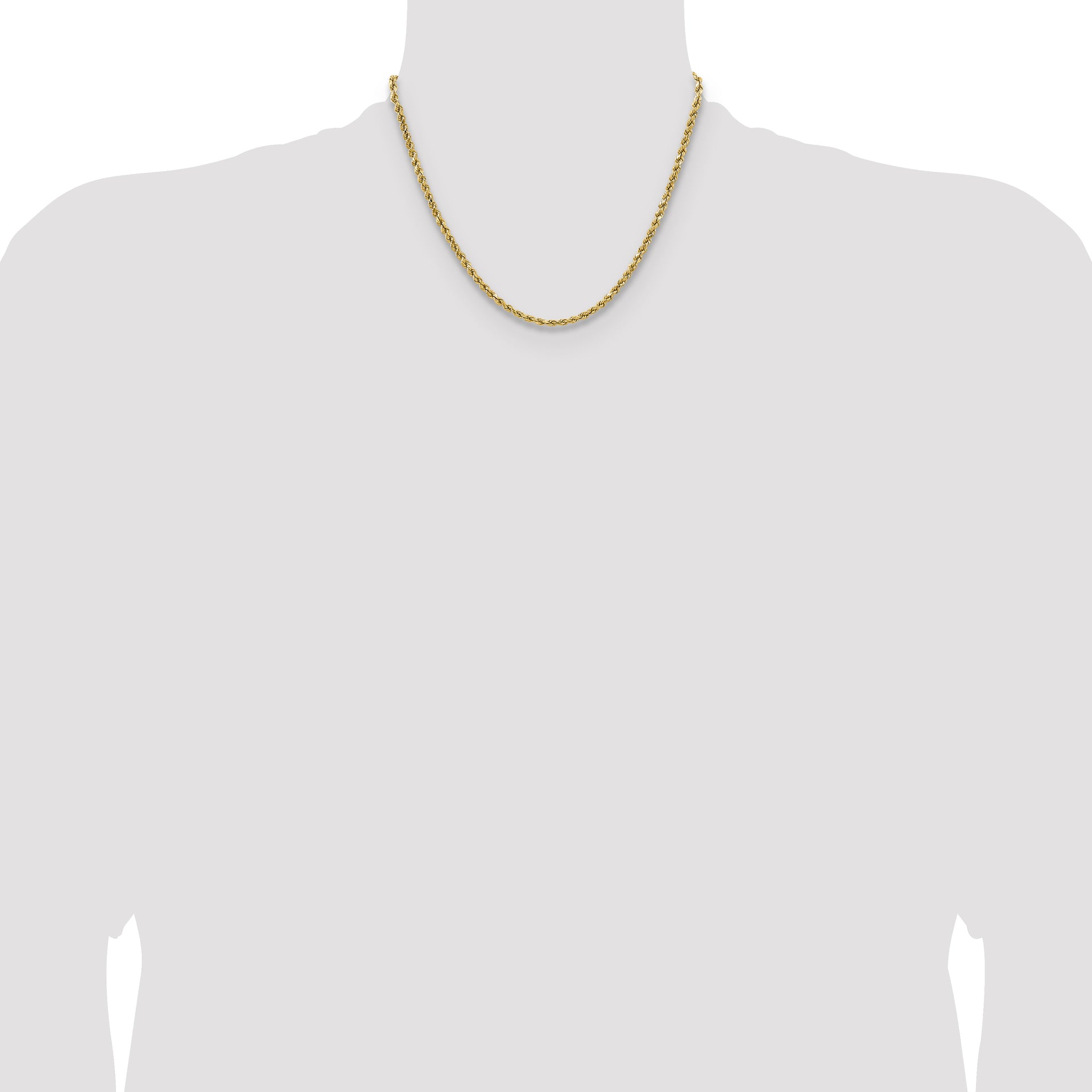 14k 3.5mm Semi-solid D/C Rope Chain