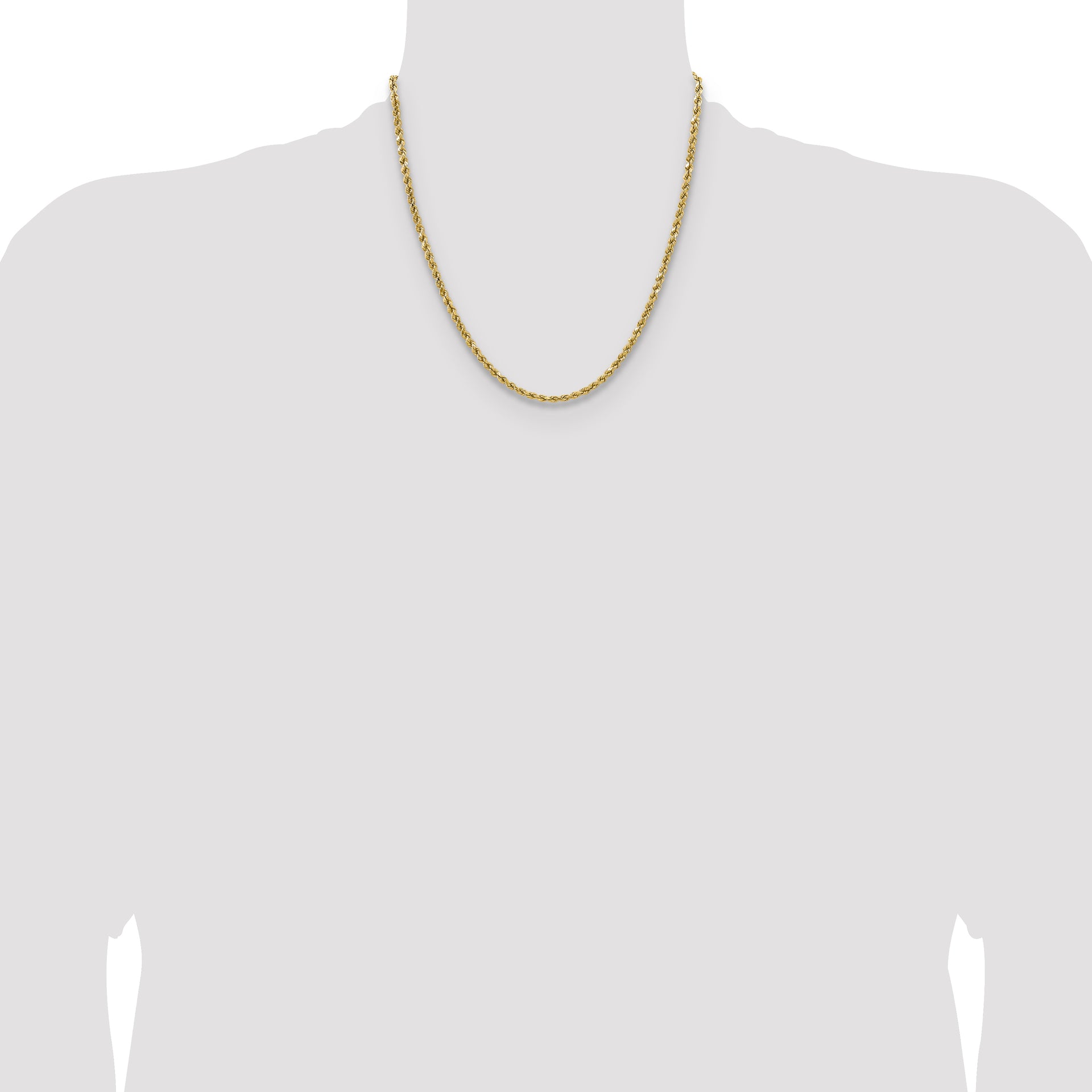 14k 3.5mm Semi-solid D/C Rope Chain