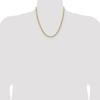 14k 3.5mm Semi-solid D/C Rope Chain